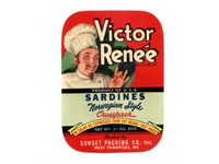 Victor Renee Maine Sardine Label