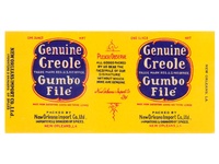 Vintage Genuine Creole Gumbo File Label