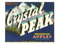 Crystal Peak Washington Apple Crate Label