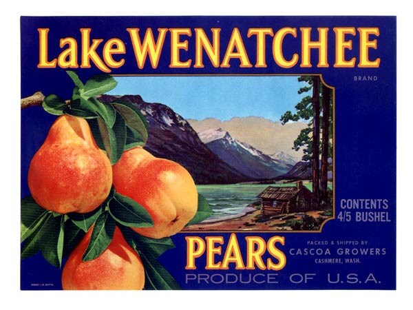 Lake Wenatchee Washington Pears - Blue label