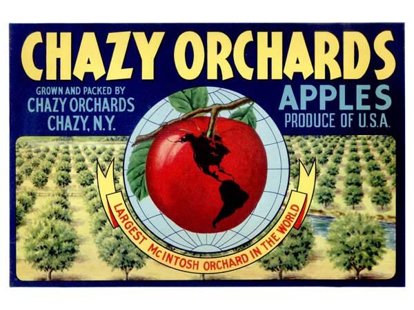 Chazy Orchards Apple Crate Label
