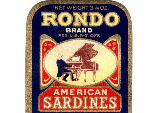 1920 Rondo American Sardines Label