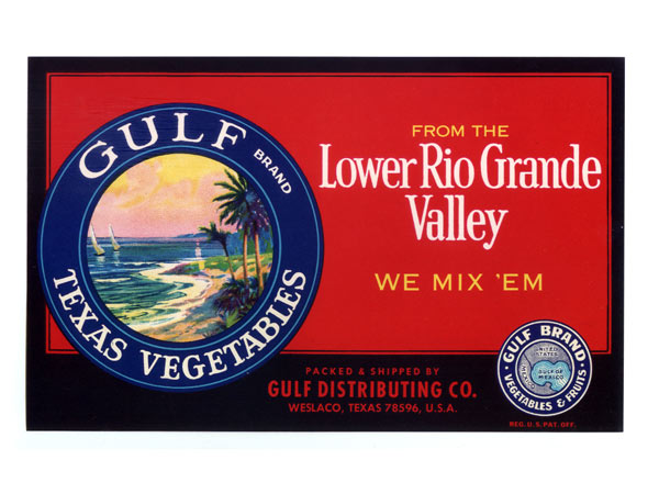 1950s Gulf Brand Vegetable Crate Label