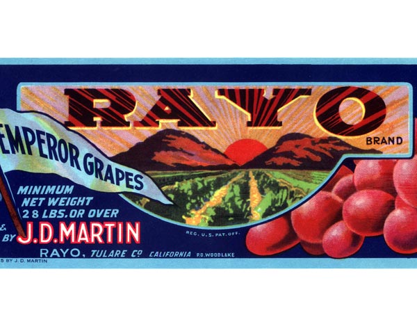 RAYO Emperor Grape Crate Label