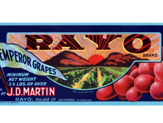 RAYO Emperor Grape Crate Label