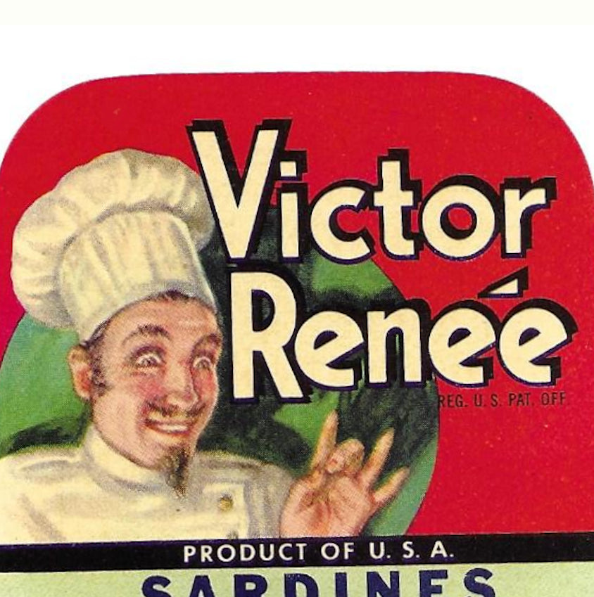 Victor Renee Maine Sardine Label