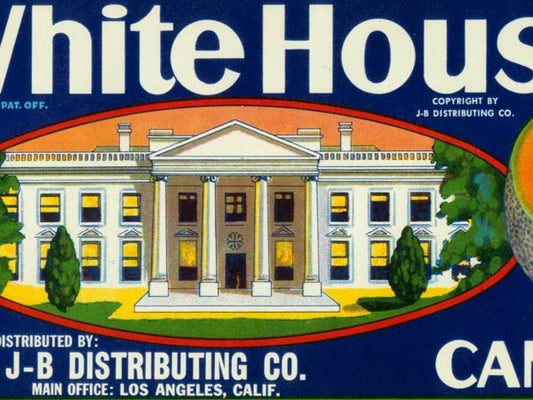 White House California Cantaloupes Crate Label