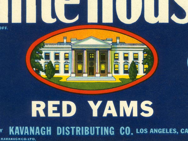 White House Red Yams California Crate Label