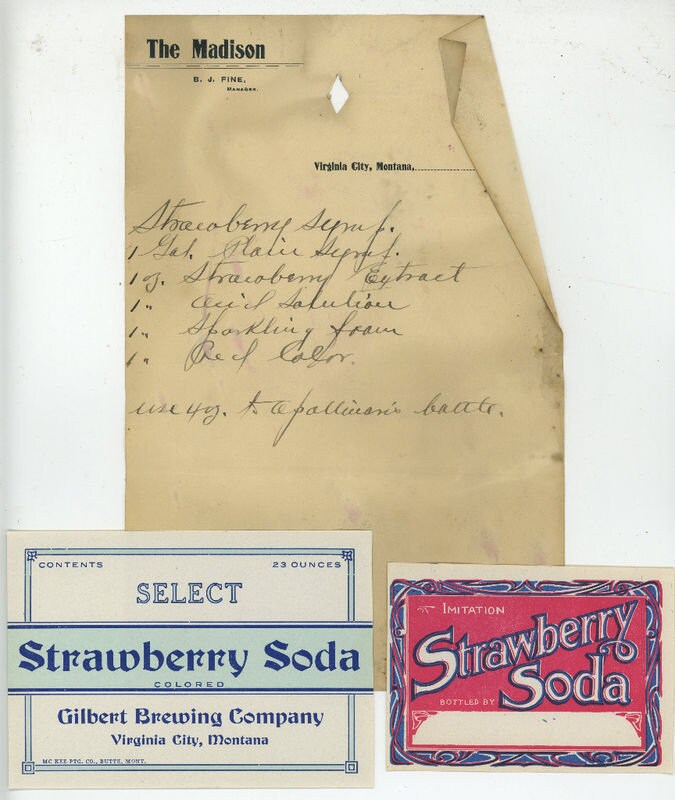 Montana Soda Label Collection, Gilbert Brewery, Virginia City,