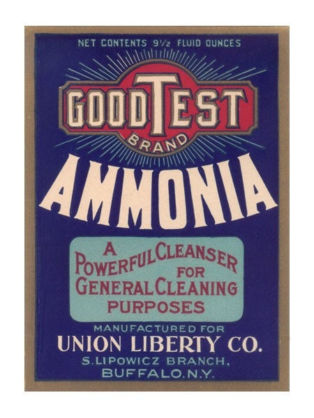 GoodTest Vintage Ammonia Label