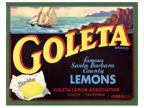 Goleta Lemons California Crate label