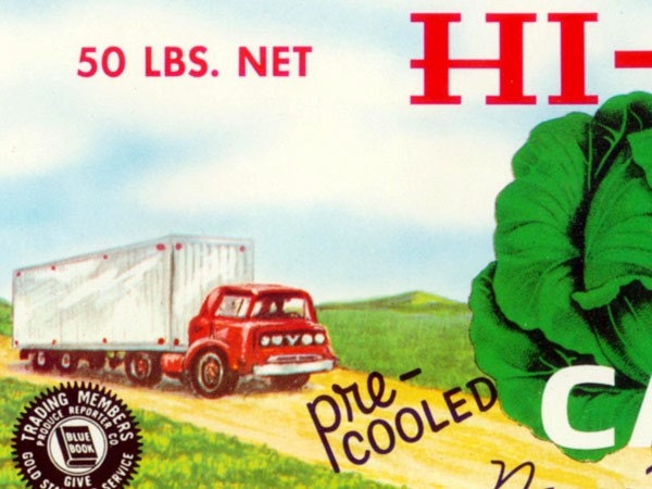 HI-BROW Delaware Cabbage Crate Label