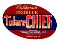 Tulare Chief Crate Label