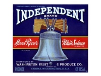 Independent Washington Apple Crate Label - Blue