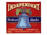 Independent Washington Apple Crate Label - Red