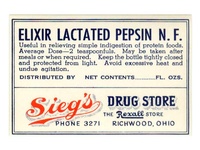 Elixir Lactated Pepsin N.F. Label
