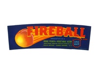 Fireball Brand South Carolina Peach Crate label