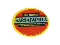English Sarsaparilla Soda Label