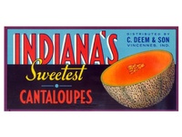 Indiana's Sweetest Cantaloupes Crate Label