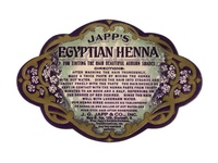 Japp's Egyptian Henna Cosmetic Label