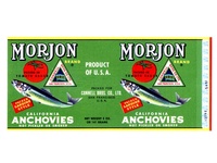 Morjon California Anchovies Label