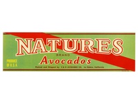 Natures Brand Avocado Crate Label