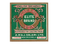 Solari’s Elite Brand New Orleans Tea Label