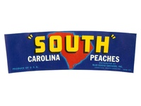 SOUTH Carolina Peach basket Label