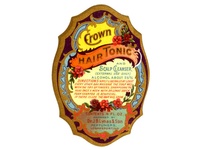 Vintage Crown Hair Tonic Label