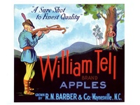William Tell North Carolina Apple Crate Label