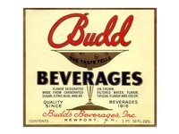 Budd Beverages Soda Label