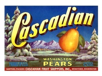 Cascadian Pears Crate Label