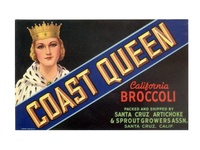 Coast Queen California Broccoli Crate label
