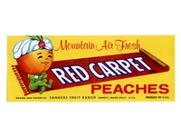 Red Carpet Peach Crate Label