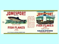 Jonesport Fish Flakes Maine Label