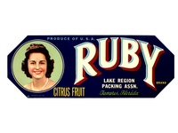 Ruby Florida Citrus Crate Label