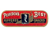 Peacock's Best Kippered Snacks Label