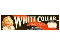 White Collar Avocado Crate label