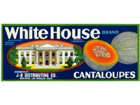 White House California Cantaloupes Crate Label