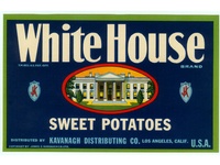 White House California Sweet Potatoes Crate Label