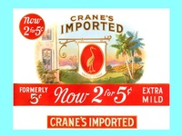 Crane's Imported Cigar Label