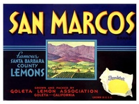 San Marcos Lemon Crate Label