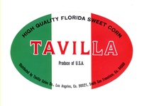 Tavilla Florida Sweet Corn Crate label