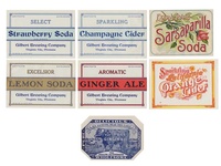 Gilbert Brewery Soda Label Collection - Virginia City, Montana