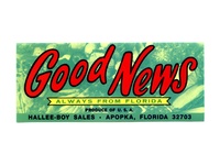 Good News Florida Citrus Crate Label