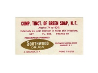 Green Soap, Southwood Drugs, New Jersey