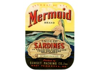 1940 Mermaid Brand Sardine Label