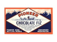Pioneer Chocolate Fiz Soda Label