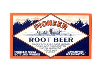 Pioneer Root Beer Soda Label