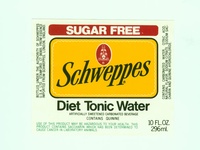 Schweppes Diet Tonic Water Soda Label
